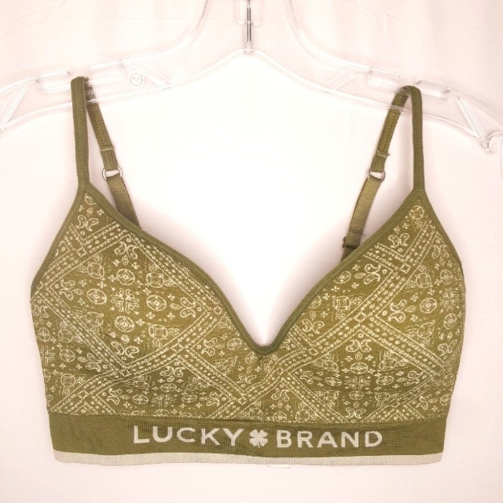 Lucky Brand wireless 34C olive green Bra